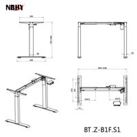 Bureau debout moderne pour le télétravail, cadre de bureau électrique à moteur unique, 2 niveaux, hauteur réglable jusqu'à 46 pouces, en acier inoxydable