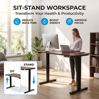 Bureau d'ordinateur réglable en hauteur avec plateau de 120x60 cm pour les vendeurs de commerce électronique et les projets de salle de jeux
