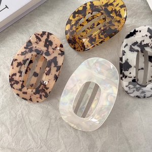 New Round Style Leopard <strong>Acetic</strong> <strong>Acid</strong> Hair Claw Women Girls Tortoiseshell Acetate Shark Clip Hair Clamps Claws Wholesale - Product Image 6