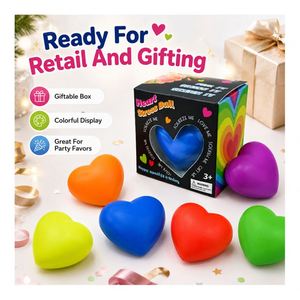 Creative Glow in Dark Heart Cube <b>Toy</b> Soft Squeeze Ball Squishy Stress Relief Sensory Fidget Office <b>Desk</b> Export - Product Image 2