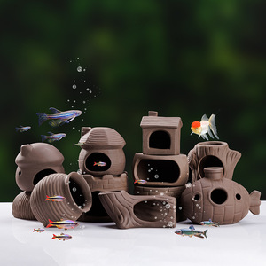 Adornos para Acuarios: Mini Maceta de Arcilla para Esconderse, Cría y Desovación de Peces como Peces Dorados, Pez Loro y Cíclidos - Product Image 1