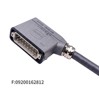 Kabel konektor pekerjaan berat 16Pin steker kelenjar tahan air dengan HARTING Plug untuk mesin cetak injeksi