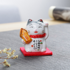 Lande japonais en céramique cinq-Fortune <span class=keywords><strong>Maneki</strong></span> <span class=keywords><strong>Neko</strong></span> ensemble cinq articles décoratifs maison voiture fleur animal de compagnie <span class=keywords><strong>porcelaine</strong></span> blanche - Product Image 4
