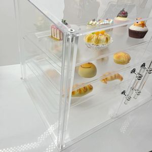 Countertop Acrylic 3 Tier phục vụ khay acrylic bánh hiển thị trường hợp bánh cửa hàng tủ trưng bày - Product Image 6