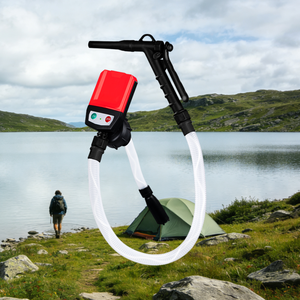 Manual Nozzle <b>Battery</b>/USB Powered DC Motor Fuel Transfer <b>Pump</b> 4 Adapters 3.8GPM Low Pressure OEM 5V/12V Water/Gasoline - Product Image 3