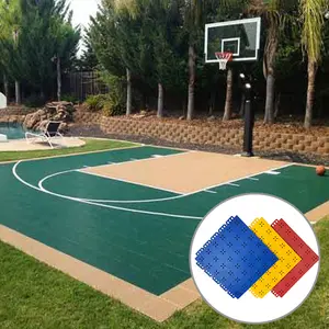 Carrelage de sol de sport de futsal portable intérieur imbriqué terrain de basket en caoutchouc badminton football extérieur