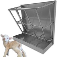 Râtelier à foin de chèvre à faces multiples Râtelier à foin en métal robuste pour moutons, chevaux