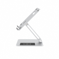 Bureau d'ordinateur portable personnalisé avec fonction de charge sans fil pliable à hauteur réglable pour une utilisation en extérieur-support de tablette inclus