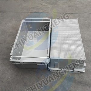 Boîte solide en plastique empilable perforée et emboîtable pour <span class=keywords><strong>le</strong></span> stockage et la distribution en magasin et en entrepôt de supermarché - Product Image 2