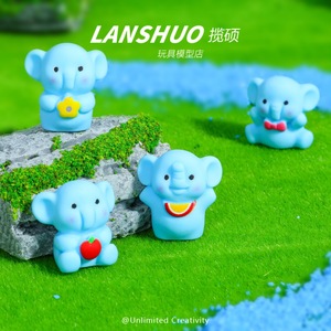 Lanshuo Resin Cartoon <b>Elephant</b> Miniature 3D <b>Decor</b> Home Decoration Craft Model Toy - Product Image 4