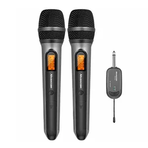 Panvotech CK-220G Custom Logo Pro Dual Karaoke Singing Recording Professional Dynamic Wireless Mic Microphone