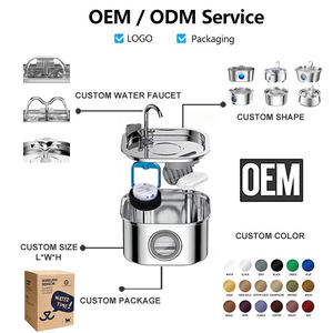 Fontaine <span class=keywords><strong>à</strong></span> eau automatique pour animaux de compagnie <span class=keywords><strong>en</strong></span> acier inoxydable 3,2 L, gamelle pour chat et chien, motif uni, alimentation par charge, produits pour chats - Product Image 2