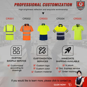 Camisetas <span class=keywords><strong>Polo</strong></span> de Alta Visibilidad con Logotipo Personalizado, Ropa de Trabajo de Secado Rápido en Tela de Poliéster con Cierre de Botones, Mangas Cortas, Ropa de Seguridad Reflectante - Product Image 4