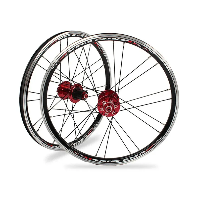 Juego de ruedas de bicicleta plegable RT A100 406/451 BMX Ruedas ultraligeras de 20 pulgadas Disco de 5 rodamientos/Llantas de rueda de freno en V