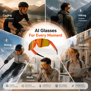 กล้องอัจฉริยะ 4G, แว่นตากีฬา 13MP, การแปลด้วยเสียง AI, การบันทึกวิดีโอ, หูฟังแบบเปิดหลัง, กันน้ำระดับ IP65, Wi-Fi - Product Image 3