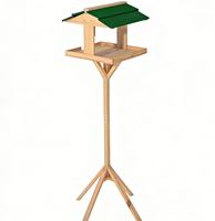 Mangeoire à oiseaux autoportante en bois, nichoir et table d'alimentation pour jardin