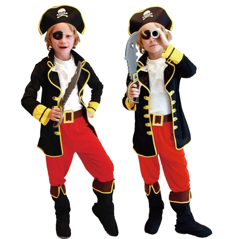 Лидер продаж, Детский костюм капитана пирата с пиратской шляпой, повязка на глаза для мальчиков