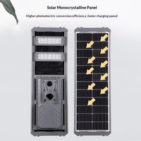 Lampadaire solaire tout-en-un à LED haute luminosité, alimenté par l'énergie solaire, pour projets d'ingénierie routière