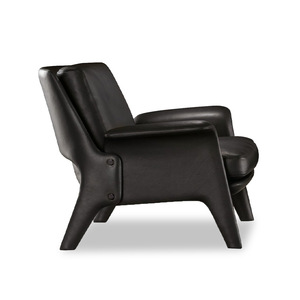 Fauteuil lounge en cuir style nordique avec repose-pieds, fauteuil de salon, fauteuil individuel pour la maison ou l'hôtel - Product Image 3