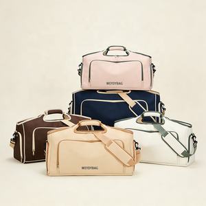 <span class=keywords><strong>Sac</strong></span> <span class=keywords><strong>de</strong></span> <span class=keywords><strong>sport</strong></span> personnalisé rose pour femme, <span class=keywords><strong>sac</strong></span> <span class=keywords><strong>de</strong></span> voyage robuste en toile <span class=keywords><strong>de</strong></span> coton avec poche et compartiment à chaussures - Product Image 3