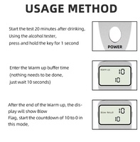 Testeur d'alcool portable 6387, éthylotest blanc à affichage unique avec précision standard et sans alarme