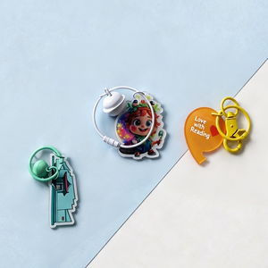 Porte-clés en acrylique translucide coloré personnalisé en gros avec lettres imprimées UV, texte de citation en vrac, anneau porte-clés OEM ODM - Product Image 3