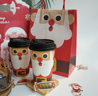 2026 nouvel an joyeux noël double paroi café vin et whisky gobelets en papier jetables avec couvercle Logo personnalisé de qualité alimentaire