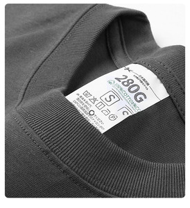 <span class=keywords><strong>Camiseta</strong></span> Extragrande de Algodón con Cuello Personalizado al por Mayor de Fábrica, Estilo Boxy Fit en Negro Liso para Hombre - Product Image 3