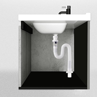 Tuyau d'évacuation d'évier de salle de bain moderne en PVC flexible chromé de 1-1/4 pouces, modèle Jade Hill 6542, facile à nettoyer, anti-odeur, vente en gros