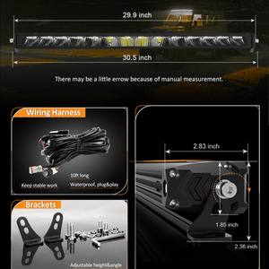 Universal antideslumbrante 20 pulgadas 30 pulgadas curvado ámbar retroiluminado 100W Combo Beam 20 "30" Offroad Led barra de luz 12V 24V para SUV UTV Truck - Product Image 4