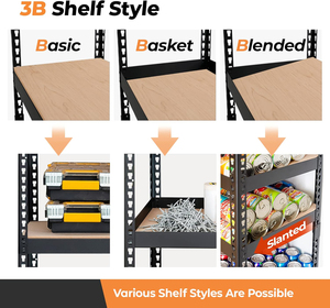 5 Layers 800lbs Grey Steel Warehouse 200kg Boltless Garage Storage <b>Racking</b> Z Beam <b>Shelves</b> - Product Image 5