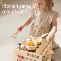 Nouveau chariot de courses en bois pour bébés, trotteur d'apprentissage à pousser et à tirer avec roues, centre d'activités pour garçons et filles
