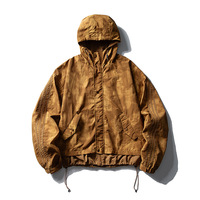 Veste en nylon ripstop enduit pour homme, style Gorpcore, coupe décontractée, ourlet ajustable, coupe-vent fonctionnel, printemps, logo personnalisé