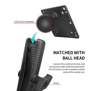 Plaque 2.25 "100x100VESA assortie avec bras à double douille de 33cm de long pour tuyau de taille différente pour montage Ram - Product Image 5