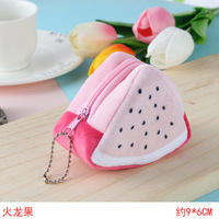 Porte-clés en peluche 3D super doux, fruits de dessin animé (pastèque, kiwi, orange, fruit du dragon), breloque de sac, cadeau pour enfants