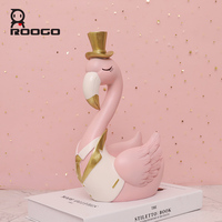 Statue Romantique en Résine Couple Flamants Roses 21,5 cm – Lot de 2 Figurines Oiseaux Amoureux – Décoration Maison & Bureau – Cadeau Anniversaire Mariage
