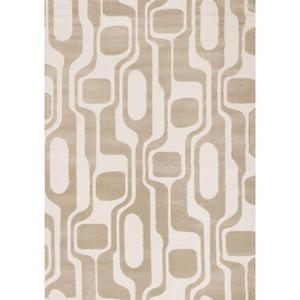 Circuit — Tapis rétro à maillons noués à la main |   Sable et ivoire |   Laine Viscose |   Tailles personnalisées disponibles - Product Image 1