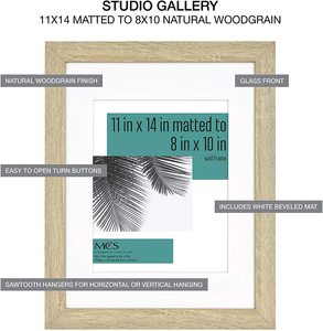 प्राकृतिक लकड़ी के फोटो फ्रेम, 8 तस्वीर फ्रेम के लिए रियल ग्लास सामने की दीवार फांसी गैलरी दीवार और Tabletop प्रदर्शन, - Product Image 5