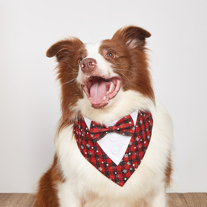 Esmoquin Formal para perros, <span class=keywords><strong>Collar</strong></span> de Bandana para mascotas de boda con pajarita, pajarita ajustable para mascotas, <span class=keywords><strong>Collar</strong></span> de Navidad, Bandana para perros grandes - Product Image 2