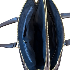 Porte-documents pour homme en cuir véritable de qualité supérieure – Doté d'une élégante et raffinée boucle dorée en cuir de vachette avec fermeture éclair - Product Image 4