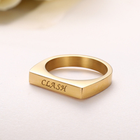 Bague personnalisée avec initiale gravée, design Qiuhan OEM/ODM, unisexe, ouverture réglable, plaquée or 18 carats