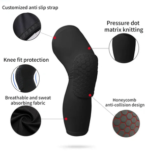 Genouillères de sport antidérapantes et respirantes en mousse alvéolée pour basketball et football, avec soutien et protection des jambes – Vente en gros - Product Image 3