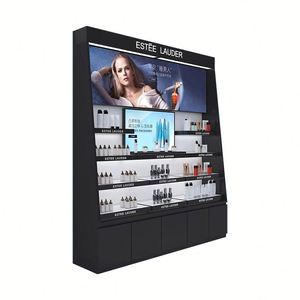 Présentoir à parfums Comptoir de cosmétiques moderne Décoration de magasin Présentoir d'usine Vitrine de parfum en verre avec éclairage LED - Product Image 1