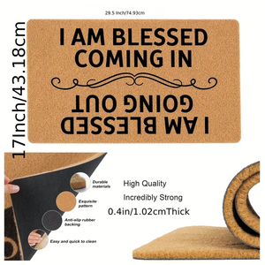 Zerbino in cocco stile cocco imitato per esterni con supporto antiscivolo in TPR con Logo personalizzato con stampa di cocco poli zerbino - Product Image 3