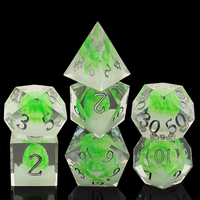 Ensemble de dés DND personnalisés pour adultes, D20, fleur de lotus rouge, résine polyédrique, 7 pièces, RPG, Donjons et Dragons, tendance populaire, rembourrage en mousse
