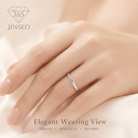 Bague en moissanite en forme d'étoile sertie de griffes, en argent S925 plaqué, résistante au ternissement, minimaliste, pour femmes, de la marque JINSEO