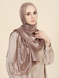 <span class=keywords><strong>Hijab</strong></span> Personalizzato SWAN Factory, <span class=keywords><strong>Moda</strong></span> Musulmana con Stampa in Lamina e Strass, Scialli Lunghi Islamici, Sciarpe Etniche in Chiffon - Product Image 3