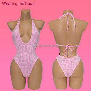 فستان حفلات بلينغ S678 الأكثر مبيعًا للنساء ، غطاء جديد من حجر الراين الكريستالي مع زخرفة شبكية لـ: - Product Image 1