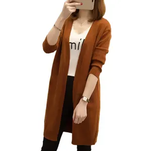 Hot Sales Long Coat Plus Size Knitted Women Cardigan Sweaters Wholesale Fall Winter Long Sleeve Computer Knitted