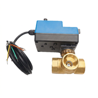 Vannes de régulation de débit d'eau froide et chaude Winvall 20s, actionneur électrique 24VDC/AC, vannes en laiton motorisées, vanne à bille 3 voies avec filetage BSP